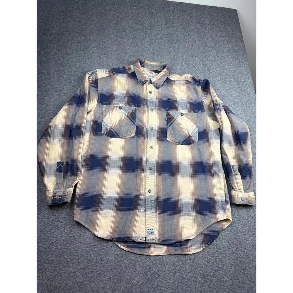 Levi's Men's Casual Plaid Button-Up Shirt Size Large